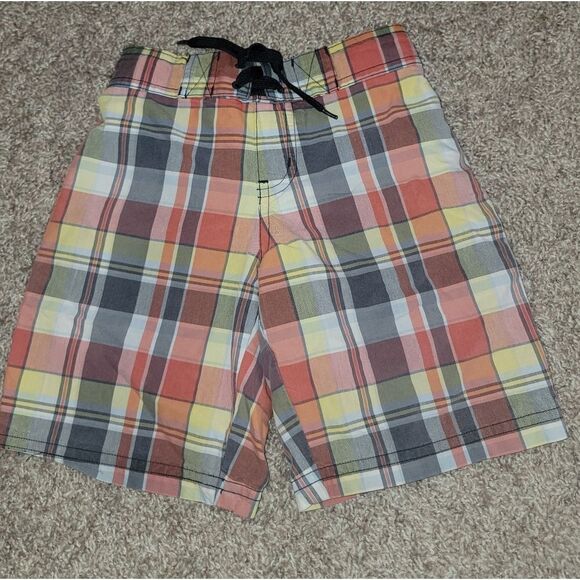 Janie & Jack Multi Color Summer Plaid Boys Mesh Lined Swim Trunks Shorts Size 5 - Picture 12 of 12
